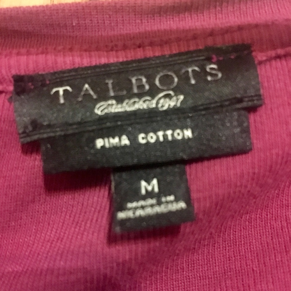 Talbots Raspberry Colored Long Sleeve Shirt - Picture 3 of 4
